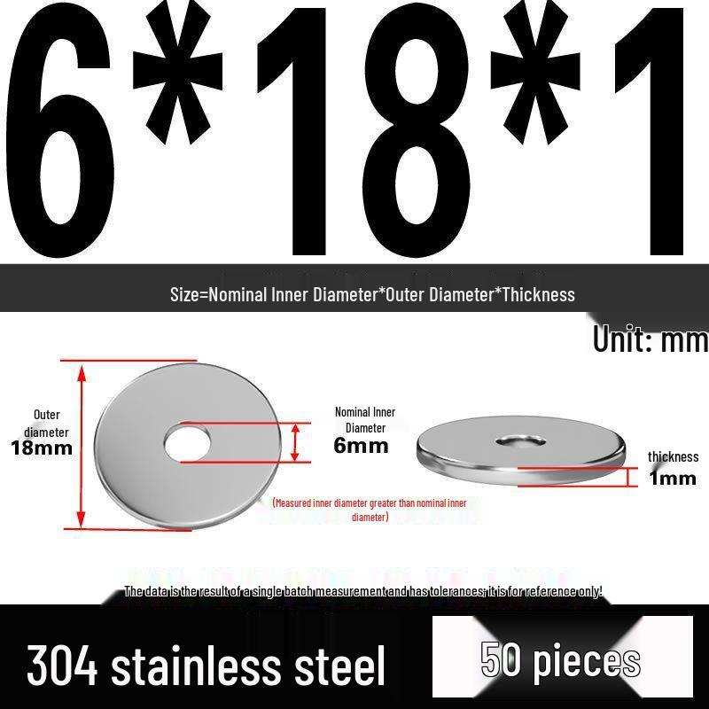Thickened 304 Stainless Steel Flat Washer Spacer (M2-M36)