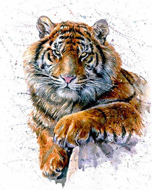 Diamond Painting Kit Animal 5D DIY Diamond Embroidery White Tiger Pictures Of Rhinestones Mosaic Sale Craft Kit