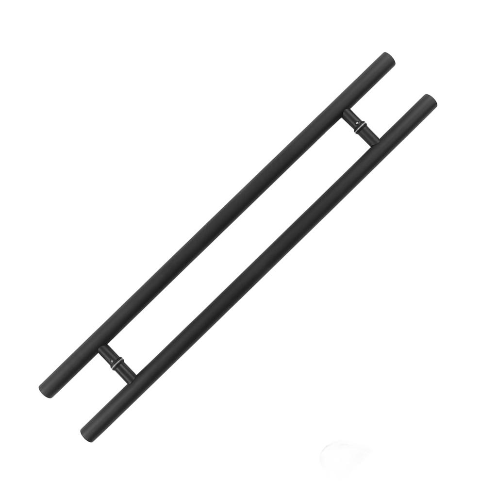 Stainless Steel Glass Door Handle Black Ergonomic Design Interior Exterior Door Pull Push for Glass Door