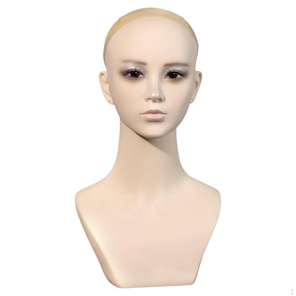 Hairpiece Display Head Photo Prop Realistic Mannequin True Skin Shade Size Bust for