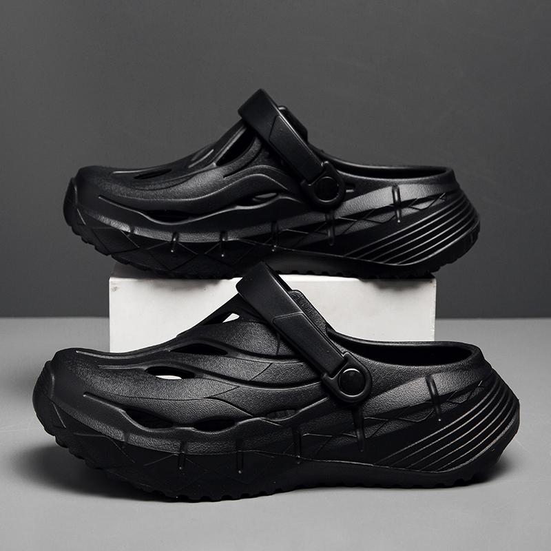 

Fashion Anti Odor Hole Shoes for Men in Summer Thick Soled Sports Trail Shoes Outdoor Slip Breathable Hooded Sandals for Men 39-40 чёрный
