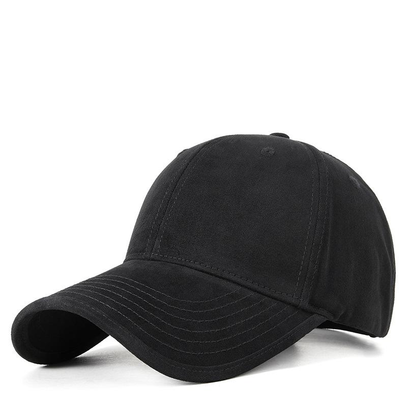 Spring and autumn large windproof baseball cap women's large head circumference large size washed hat medium men's wide brim cap