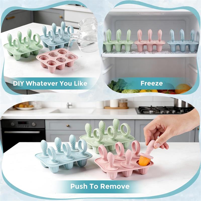 Mini Silicone Ice Lolly Mould for Baby with Teething Sticks for Kids Little Hands, BPA Free Safe Toddler Design Children Small Popsicle Mold