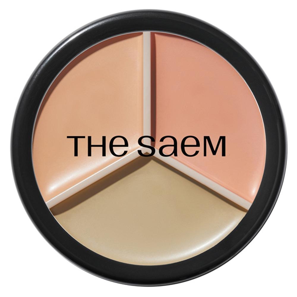 

The Saem Cover Perfection Triple Pot Concealer - 01 Correct Beige: 3-in-1 Color Correcting & High-Coverage Concealer, 13.5g
