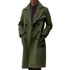 Britischer einfarbiger langer Herrenmantel Modischer warmer Wollmantel