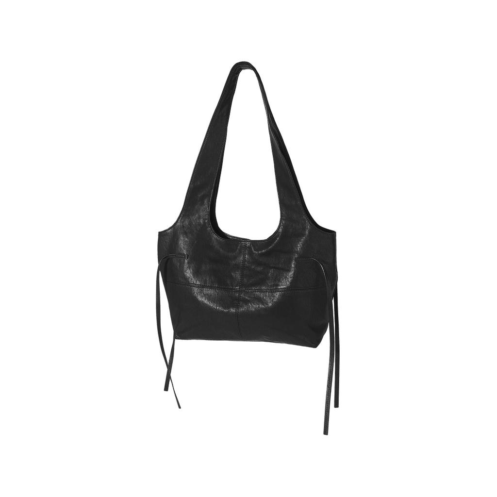 Matin Kim Side String Leather Shoulder Bag Black