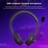 USB Wired Headset with Noise Cancelling Microphone On Ear Computer Headphone Call Center Earphone Volume Control