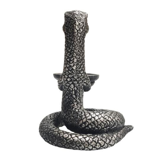 Vintage Candle Holder 3D Coiled Snake Resin Candle Holder Table Decor Snake