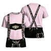 Men's Retro Texture Print Short Sleeve T Shirt Vintage Style Loose Fit Summer Casual Top for Daily Wear Oktoberfest Costume