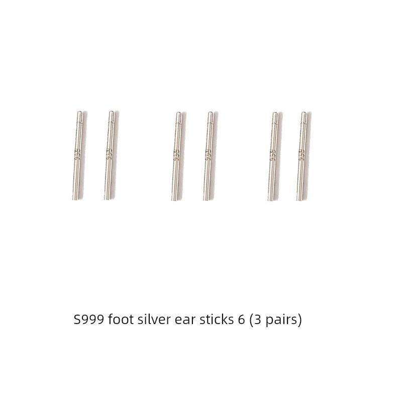 

Silver Stud Earrings Anti-Allergy Pure Silver Ear Bar Ear-Caring Ear Stick Women s Small Auricular Needle Earrings Anti-Blocking Men s Earrings 11mm foot silver ear stick 6 (three pairs)