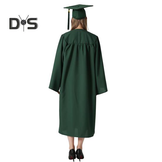 1 Set Unisex Graduation Robe Hat Set Front Zipper Loose Tassel 2024 Year Tag College Bachelor Doctor Master Graduation Ceremony Gown Cap Tassel Set