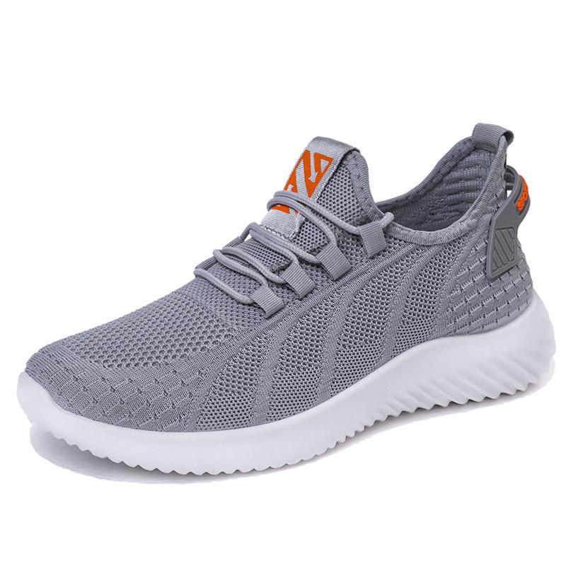Fashion Spring White Casual Shoes Breathable Mesh Non-slip Walking Sneakers Men Shoes Outdoor Comfortable Fashion Lace Up Running Shoes
