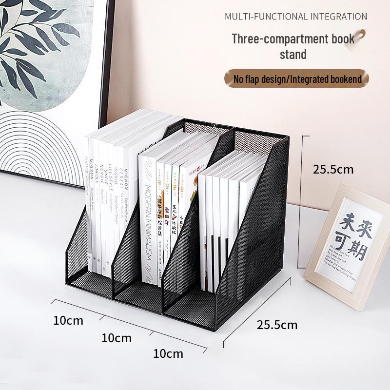 

Металлический настольный органайзер для хранения файлов: Вертикальная стойка для книг и газет Metal Upgrade 3-Link Bookstand Set of 1