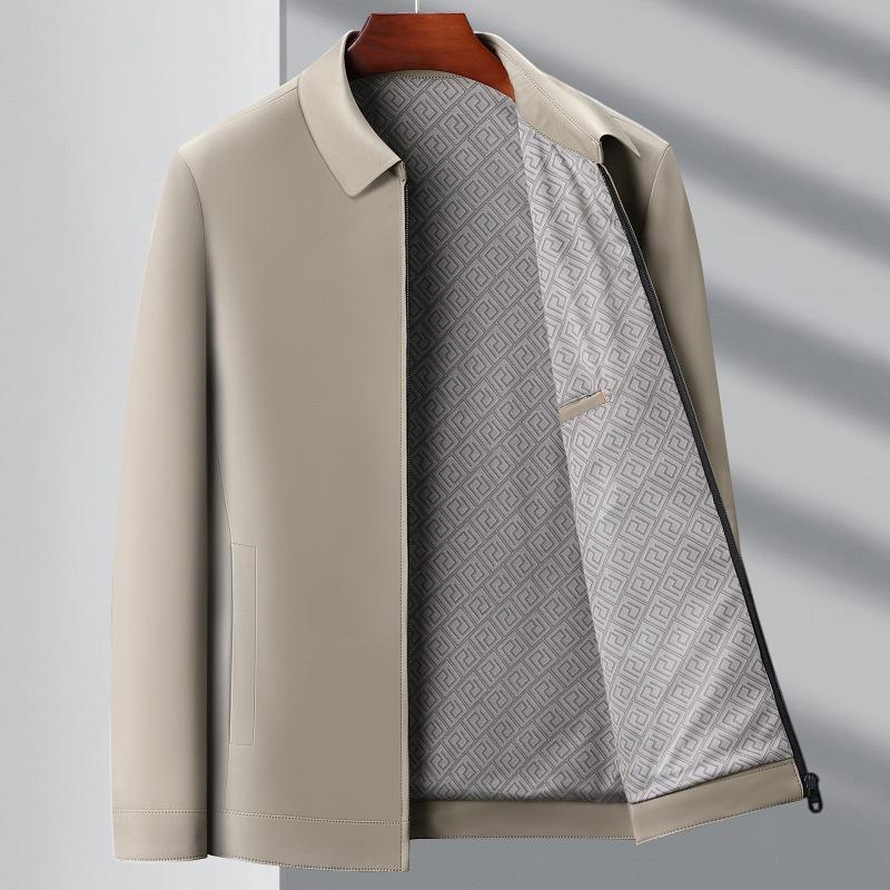 New Men's Jacket Spring and Autumn Jacket Middle-aged High-end Business Casual Jacket Dad Lapel Top