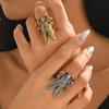 Retro Opening Insect Ring Metal Cicada And Beetle Animal Ring Women'S Trend Jewelry Accessories
