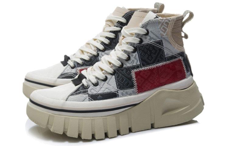 Li Ning High top Skateboard Shoes Women's Black Gray AGCR270-2