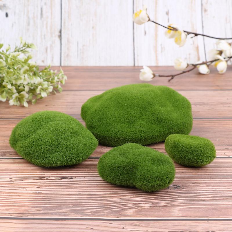 4Pcs Micro Landscape Artificial Moss Stone Fairy Garden Bonsai Fake Moss Decor