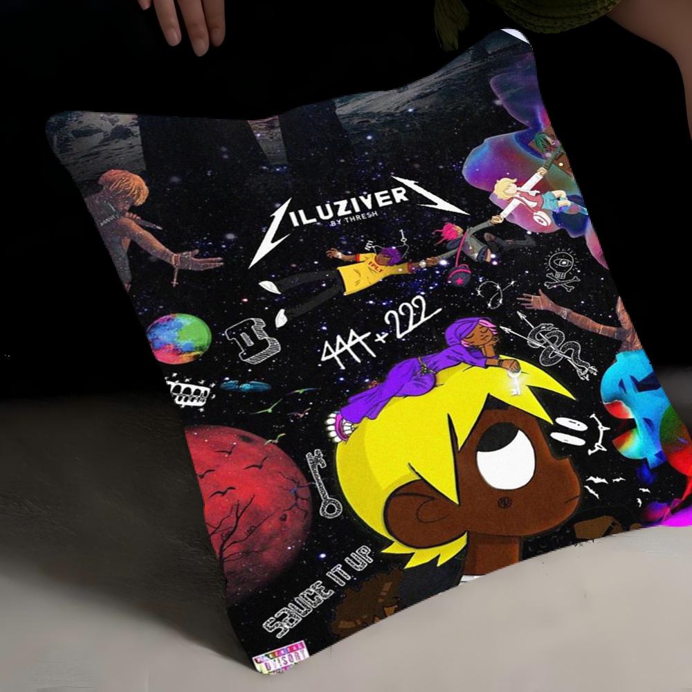 Popular Hip Hop Rap L-Lil U-Uzi V-Vert Pillowcase Toon Gift Cushion Cover Bedroom Home Sofa Chair Seat Decor Pillow Case