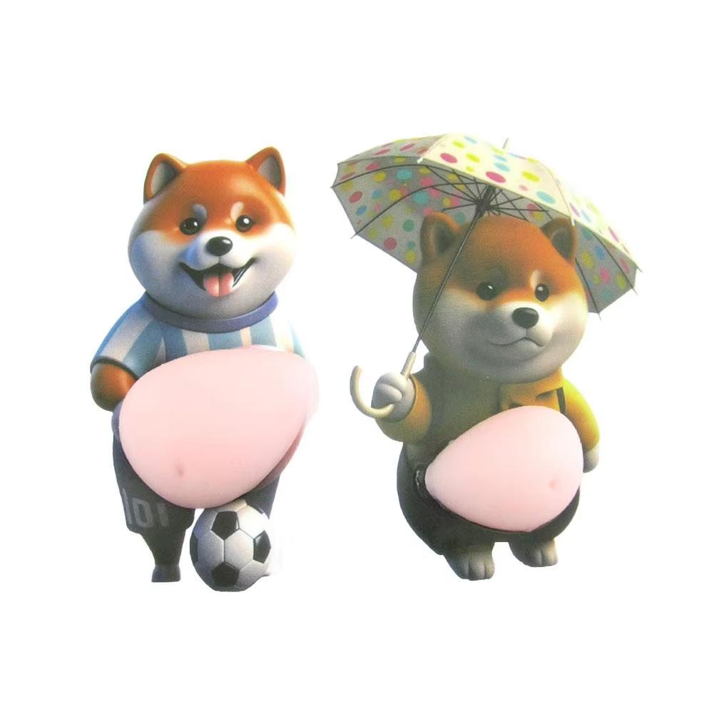 3D Shiba Inu Dog Belly Sticker Cute Chubby Shiba Inu Stickers Silicone Self-Adhesive Diy Phonecase Laptop Decal Party Favor Gift