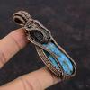 Neon Apatite Pendant Copper Wire Wrapped Pendant Labradorite Gemstone Pendant Amazing Copper Jewelry Gift For Her Handmade Wire Wrap Jewelry