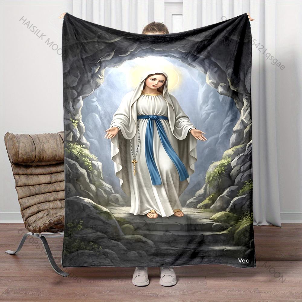 1PC Statue In Cave Setting Print Blanket Warm Soft Fluffy Kids and Adult Sofa Bed Throw Blanket Outdoor Travel Camping RV