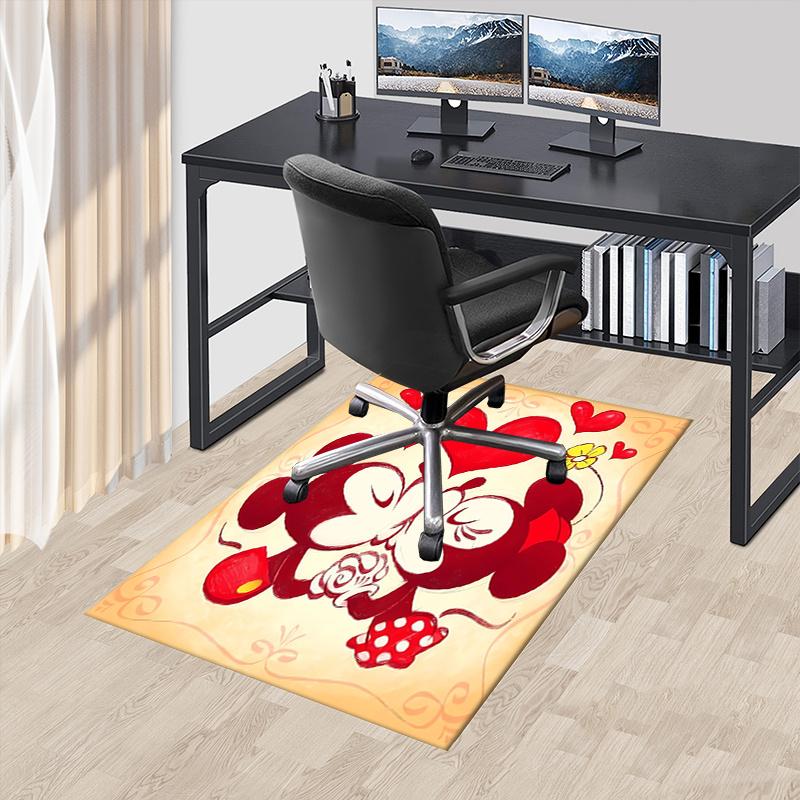 Office Rug Mickey Mouse, Minnie Mouse theme 3D Printed Anti-Slip Rug-Machine Washable for Living Room