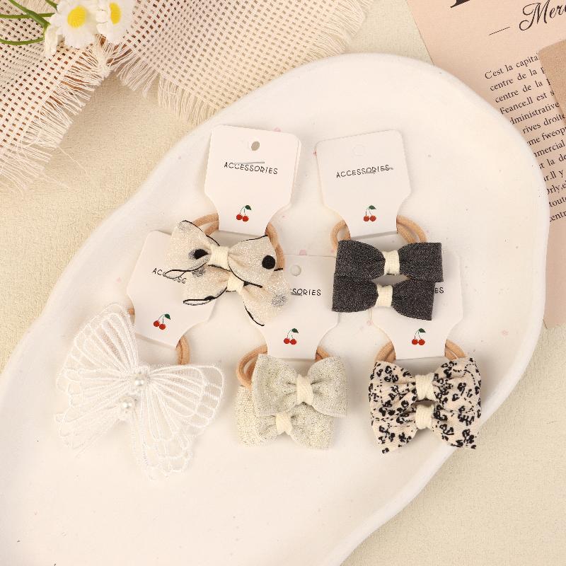 

10Pcs/Set Trendy Lace Butterfly Hair Ties Cute Children S Bow Hair Band Accessories Lovely Headwear For Girls