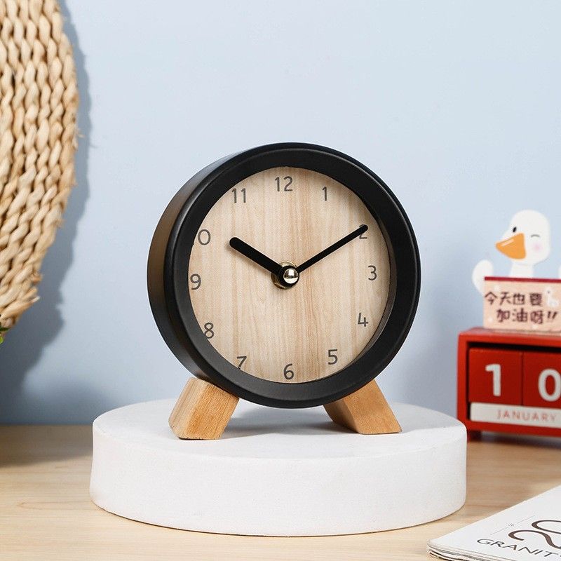

Small Desktop Pendulum Clock Study Bedside Living Room Decorative Table Desk Clock Watch Home Decoration чорний