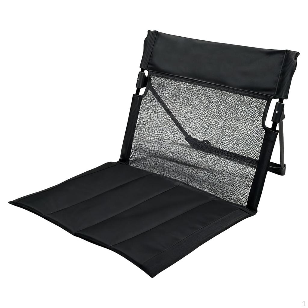 Camping Chair with Backrest Camp Seat Beach Cushion Lounge Foldable for Park Barbecue