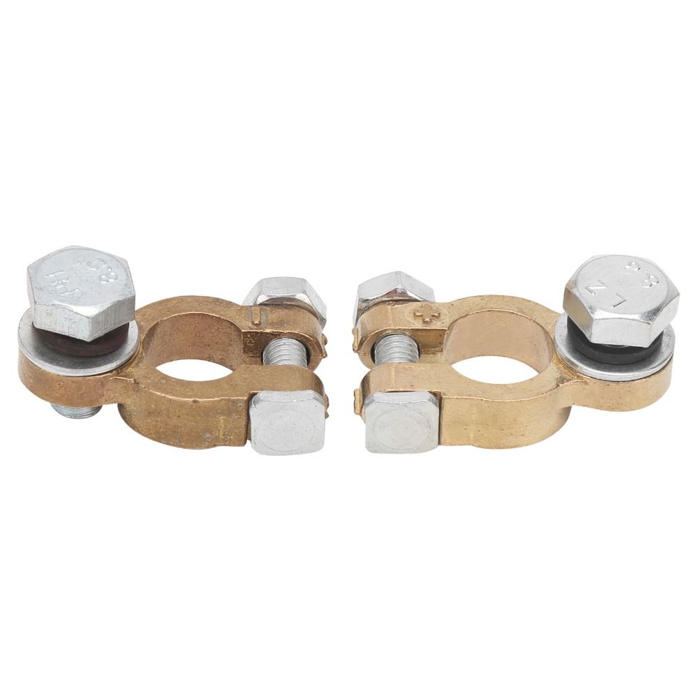 2PCS Alloy Battery Terminal Connectors Brass Positive Negative Terminals Top Post Connectors  Boat