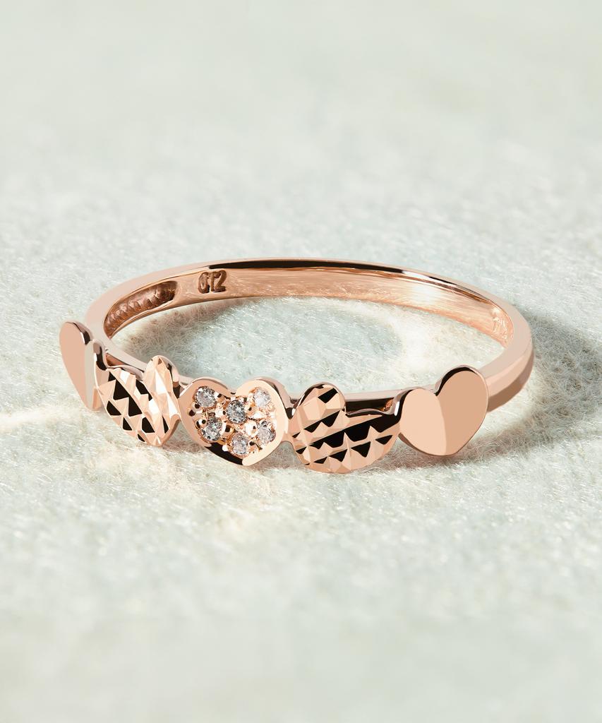 Helene Jewelry 14K 18K Brilla Heart Line Miss Ring Gold Ring