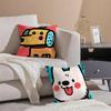 Cute color dogs Cushion Cover Throw Pillow Cover Hidden Button Durable Polyester Chair Cushion