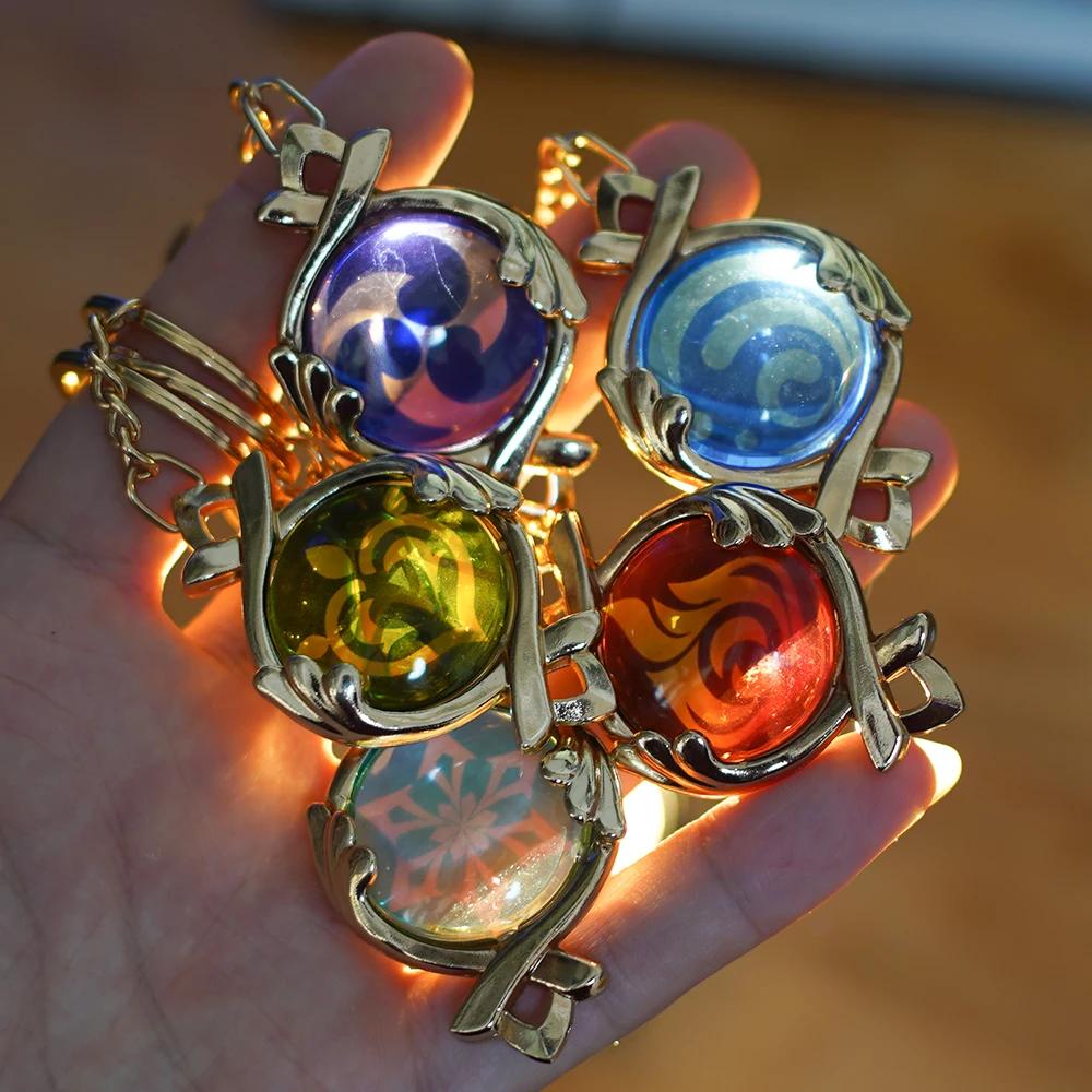 Genshin Impact Court Of Fontaine Vision Furina Weapon Chinese Game Periphery Glass Model Keychain Car Pendants Collectible Toy