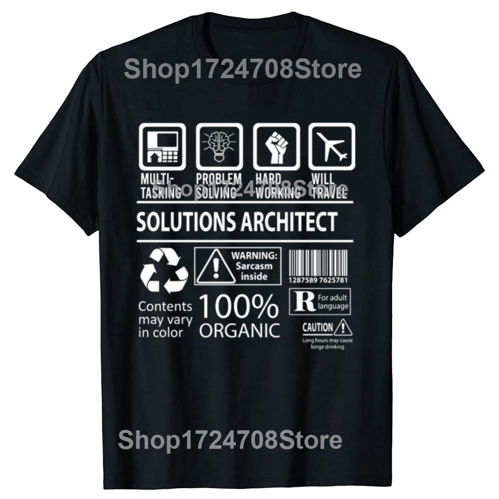 

Funny Solutions Architect Graphic Tshirts Unisex Womens Fashion Casual Tshirt 100 Cotton Loose Oversized Father Dad T Shirt 4XL