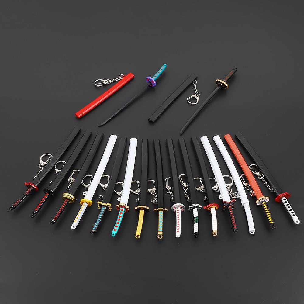 Demon Slayer Tanjiro Giyu Shinobu Nichirin Sword Keychain with Sheath, 17cm Alloy Model