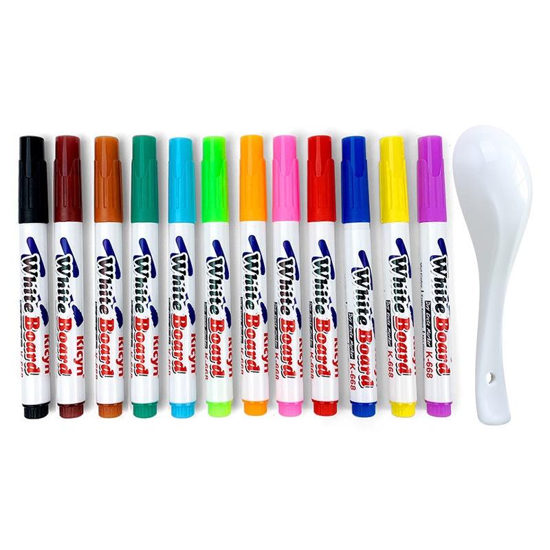 

12 Colors Floating Pen with Spoon - Magic Water Floating Painting Pen Set for Creative DIY Art Projects 12pcs