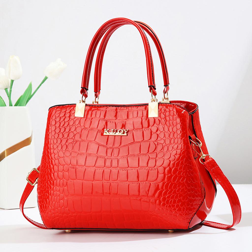 New Trendy Simple Crocodile Pattern Women Handbag Elegant All-match Portable Shoulder Crossbody Daily Handbag
