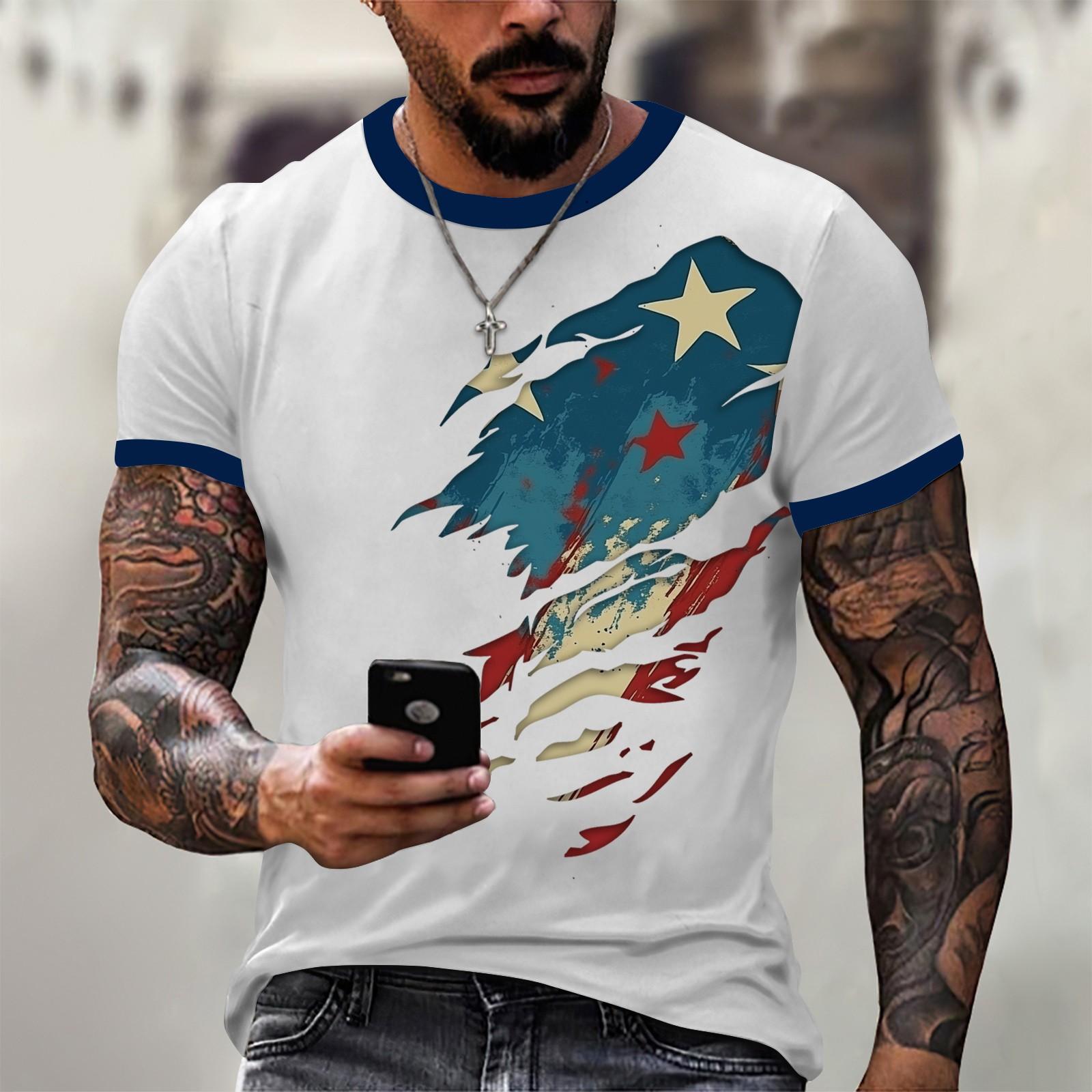 

Мужская модная футболка, уличная повседневная одежда с коротким рукавом M