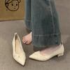 Summer Footwear Pointed Toe Pumps Shoes Women 2025 Comfortable and Elegant Office White Flats Flat On Sale Pumps Ladies