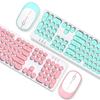 Full Size Ergonomic Office Computer Keyboard and Cute Mouse with 3 DPI 2.4G Wireless Keyboard and Mouse Combo for PC Laptop
