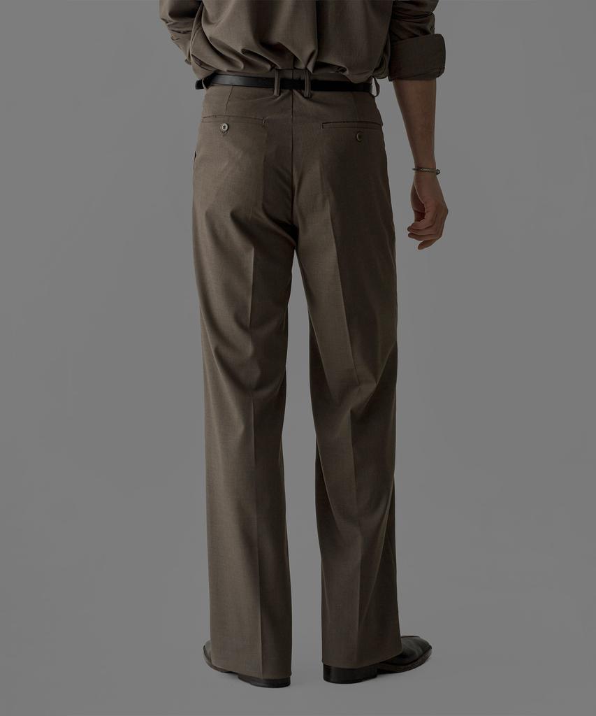 Baulopeulodeogteu Compact Single-Pleat Tr Slacks [Beige]