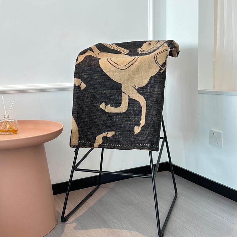 Horse Blanket Warm Home Garden Wool Blend Throw Luxury Living Room Sofa Decoration Air Conditioning Blankets For Bed 130X180