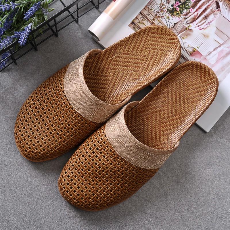 Summer Grass-themed Couple Flip-flops For Men, Indoor Floor-walking Thick-soled - Flip-flops For Women.