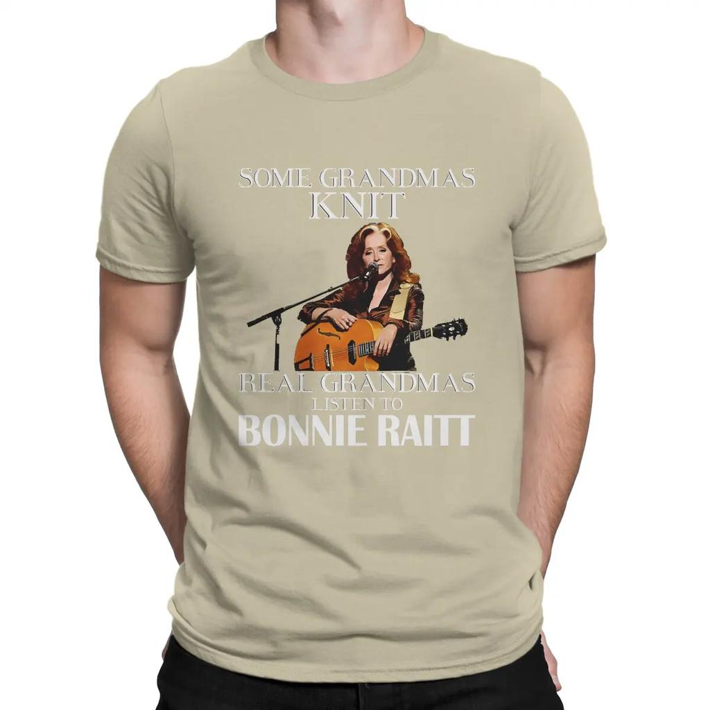 Zingend T-shirt voor Mannen Katoen Vintage T-shirt Ronde Hals Bonnie Raitt Zanger T-shirt Korte Mouw Kleding 4XL 5XL