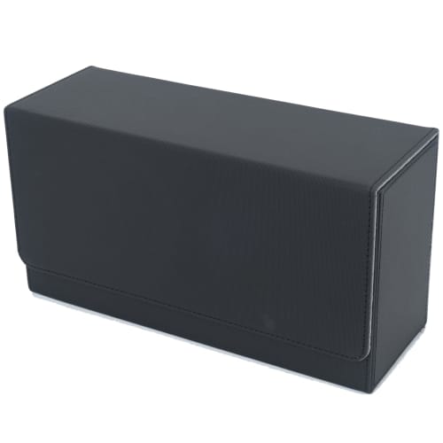 Hiro World Trade Deck Case, 1 PSA BGS 1/4" Screw-Down Compatible PU Leather Trading Card Case (Black, Large)