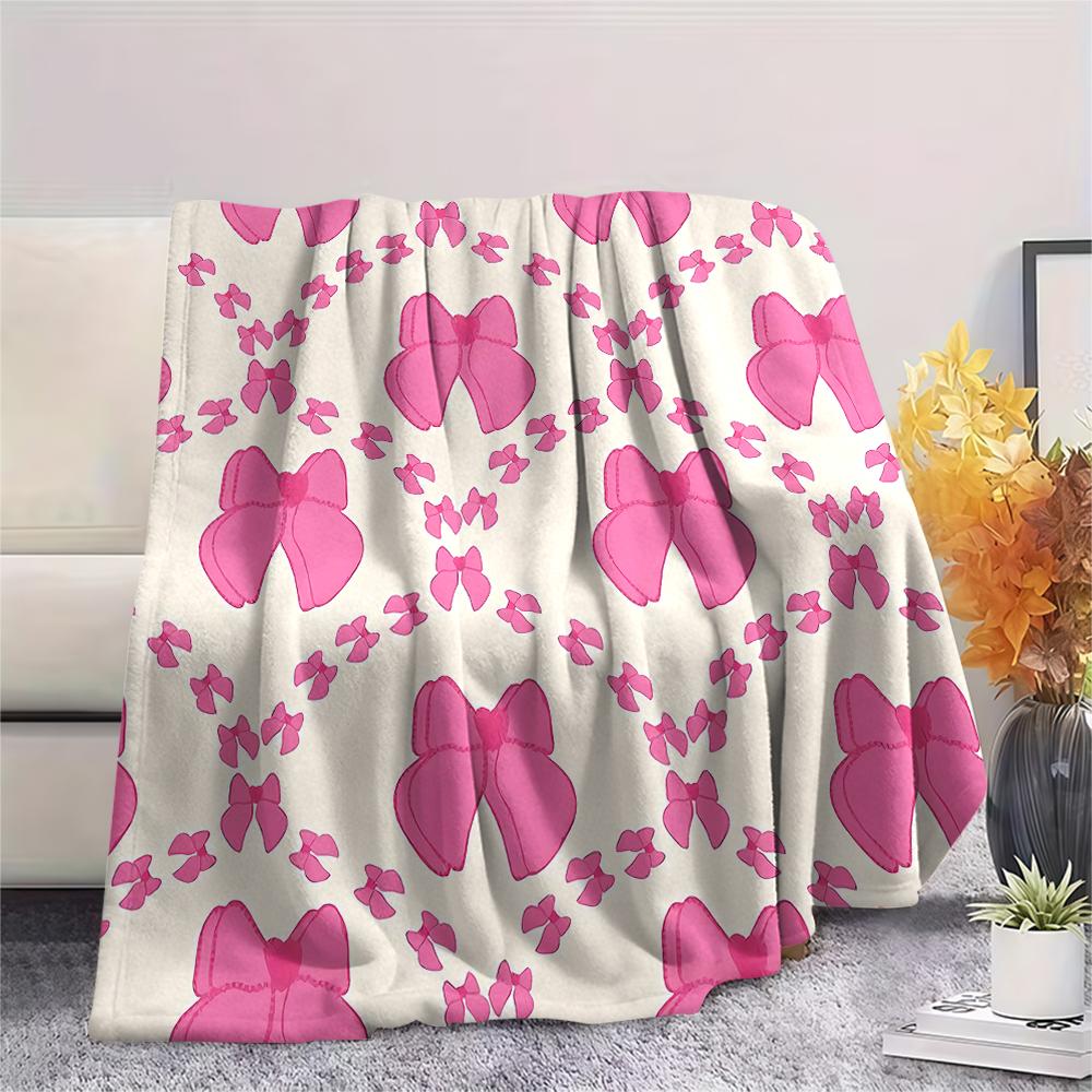 Pink Element Print Flannel Blanket,High Quality Comfortable for All Seasons,Home Decor,Warmth and Comfort,Perfect for Christmas Gifts