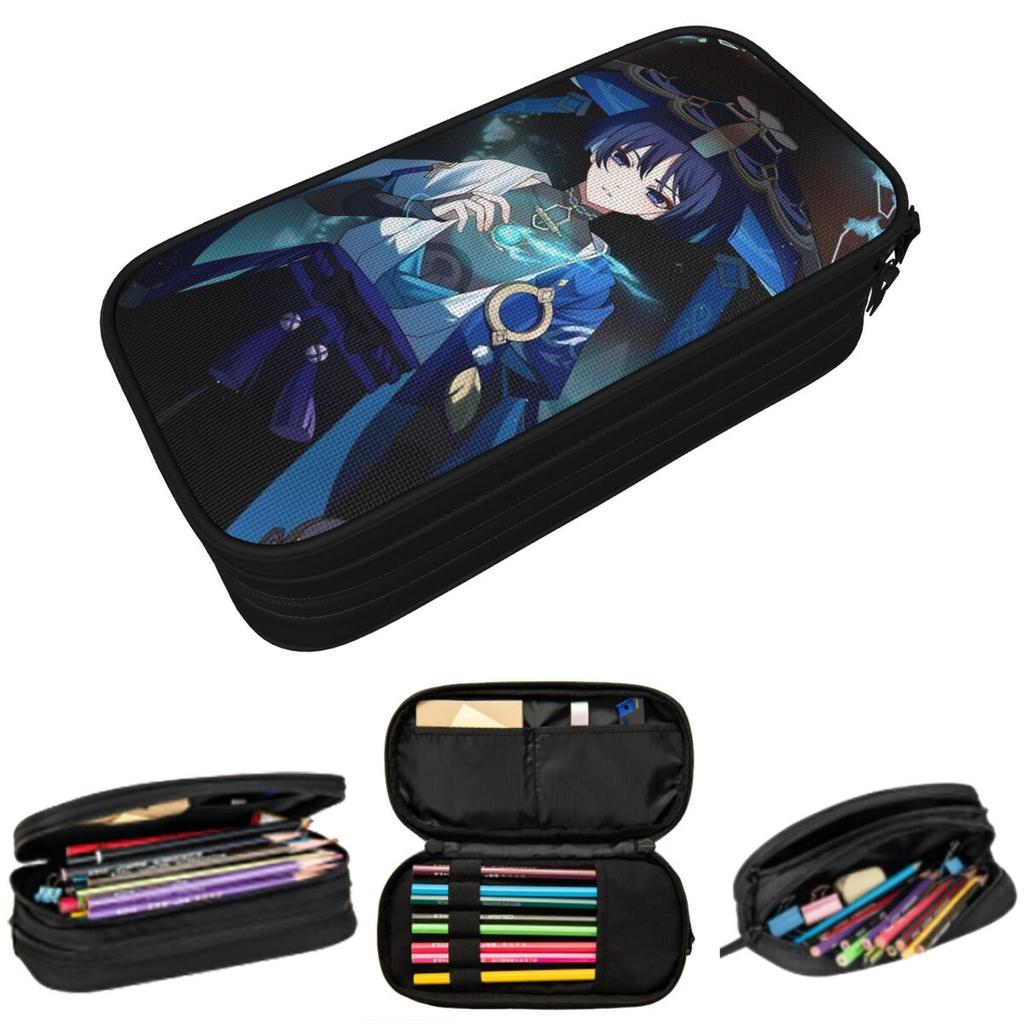 Scaramouche And Wanderer Game Pencil Case for Boys Girls School Pen Box Pencil Bag Stationery Supplies Pen Holder Bag
