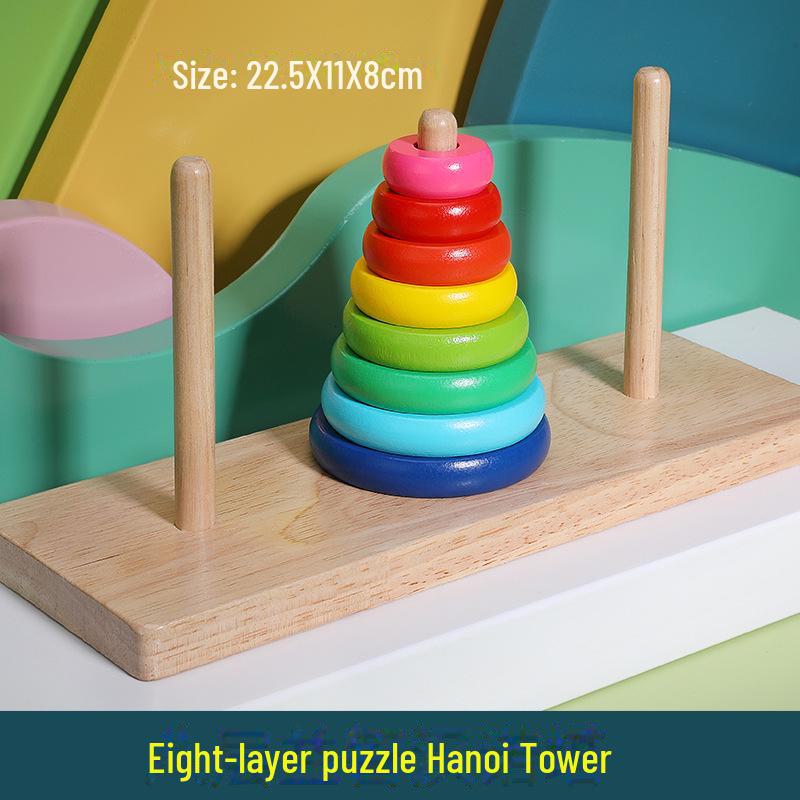 

Деревянная детская цветная Ханойская башня: Десятислойная разборная деревянная обучающая игрушка