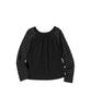 COMONINOZ W Frill Dot Off-Shoulder T-Shirt [Black]