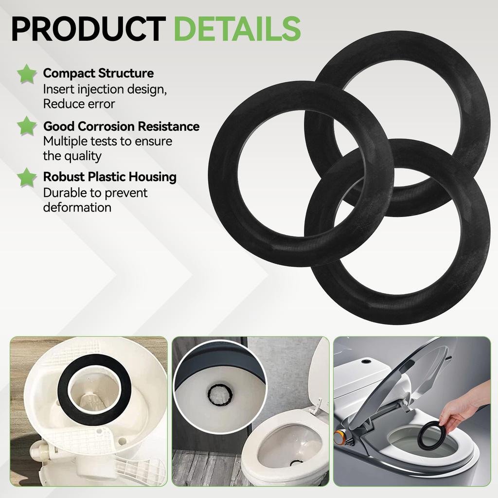 3pcs RV Toilets Seal Flush Ball Seal Gasket Kit Replacement 385311658 for Dometic 300/310/320 Series Solve The Leakage Problem